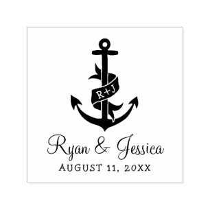 Anchor Monogram Wedding Stamp