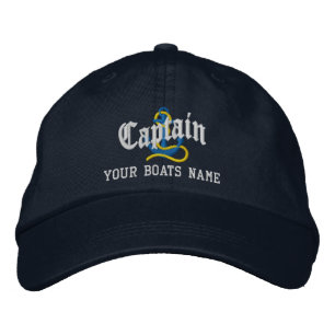 Anchor motif captains sailing embroidered baseball hat