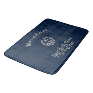Anchor motif cruise boat or yacht bath mat