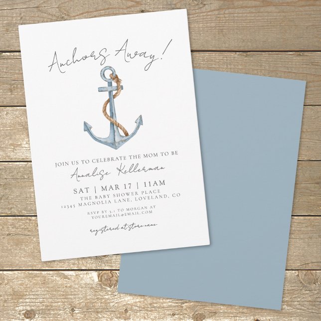 Anchor Nautical Baby Shower Invitation (Anchor Nautical Baby Shower Invitation)