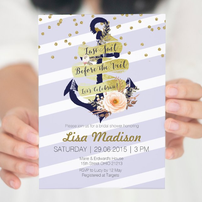 anchor nautical bridal shower invitation (Creator Uploaded)