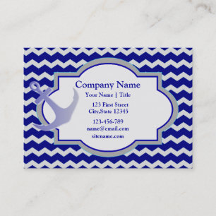 Anchor Nautical Chevron Business Card
