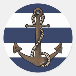Anchor Nautical Classic Round Sticker