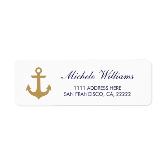 Anchor Nautical Clean White Return Address Labels