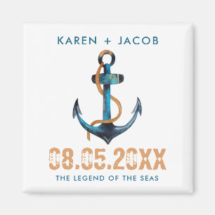 Anchor Nautical Cruise Ship Wedding Favour Magnets