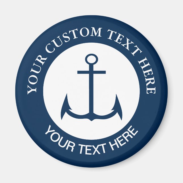 Anchor Nautical Custom Logo Icon Magnet (Front)