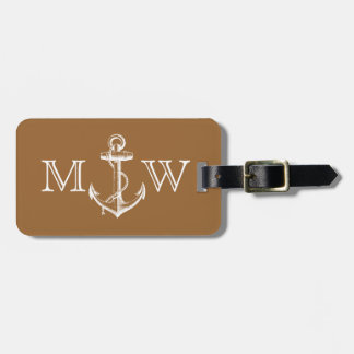 Anchor, Nautical Monogram Luggage Tag