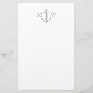 Anchor, Nautical Monogram Stationery