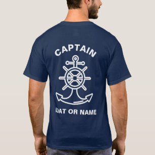 Anchor Nautical Navy Blue Boat Captain  T-Shirt