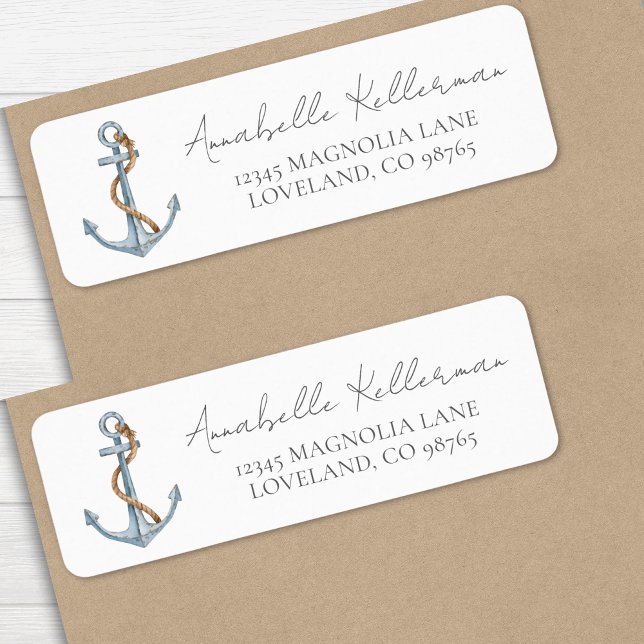 Anchor Nautical Return Address Label (Anchor Nautical Return Address label)