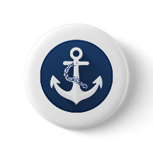 Anchor Nautical Sailing Boating White Navy Blue