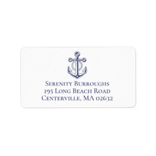 Anchor Nautical Sea Ocean Sailor Boat Personalised Label