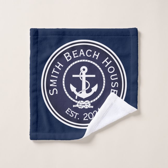 Anchor Nautical Seal  Bath Towel Set (Wash Cloth)
