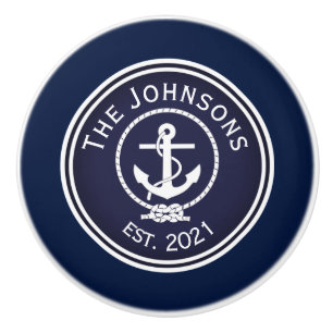 Anchor Nautical Seal Ceramic Knob