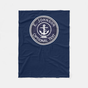Anchor Nautical Seal  Fleece Blanket