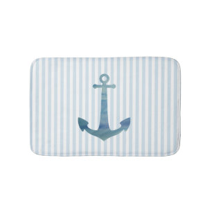 Anchor Nautical Stripe Bath Mat