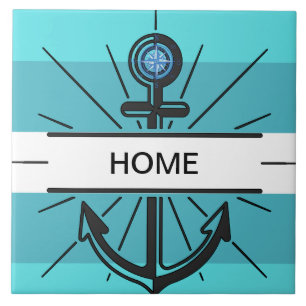 Anchor nautical theme ceramic tile