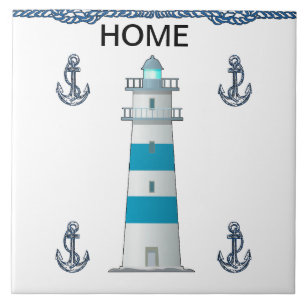 Anchor nautical theme ceramic tile