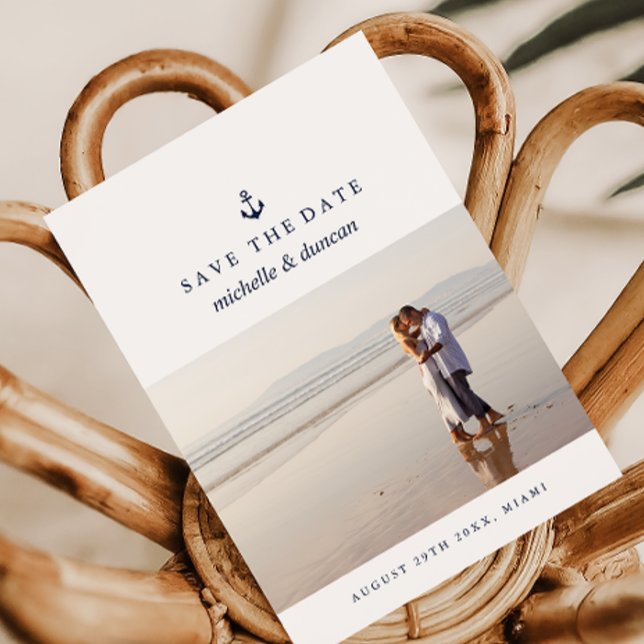 ANCHOR NAUTICAL WEDDING Photo  SAVE THE DATE Announcement (Creator Uploaded)