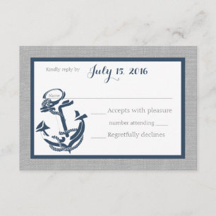 Anchor Navy Blue and Grey Response Card