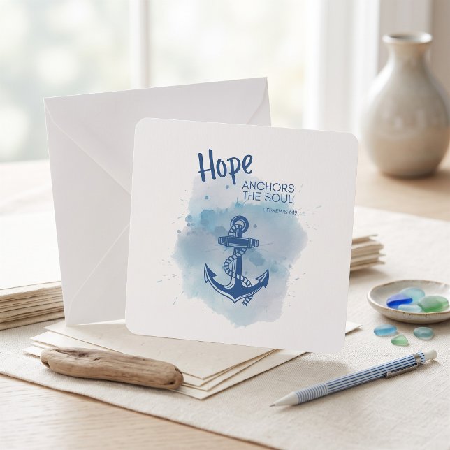 Anchor Of Hope Scripture Card (Coastal style for a grounded soul.)
