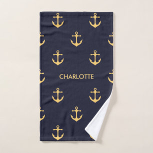 Anchor Pattern Bath Towel Set