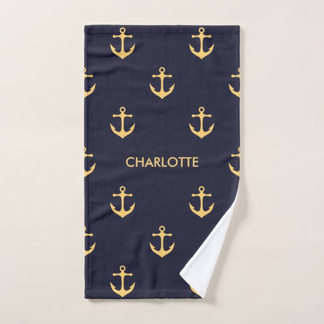 Anchor Pattern Bath Towel Set (Hand Towel)