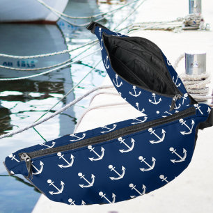 Anchor Pattern Bum Bags