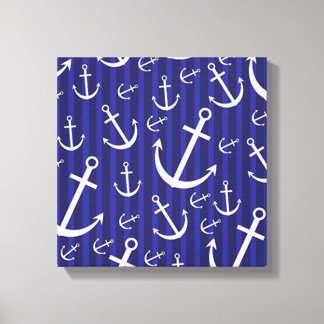Anchor pattern canvas print (Front)