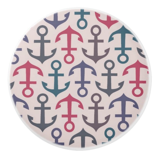 Anchor pattern ceramic knob (Front)