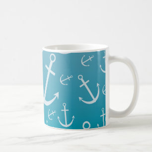 Anchor pattern coffee mug