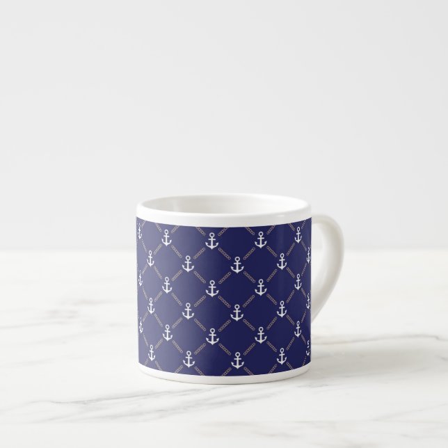 Anchor pattern espresso cup (Front Right)