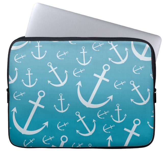 Anchor pattern laptop sleeve (Front)
