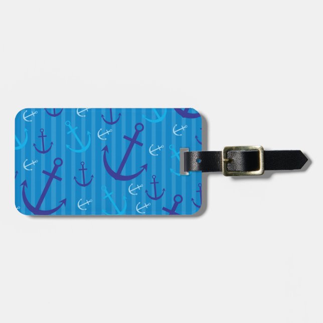 Anchor pattern luggage tag (Front Horizontal)