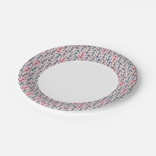 Anchor pattern paper plate (Angled)