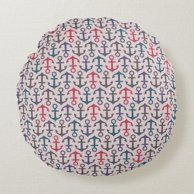 Anchor pattern round cushion (Front)