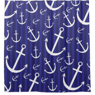 Anchor pattern shower curtain