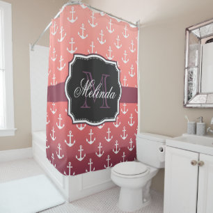 Anchor Pattern Shower Curtain