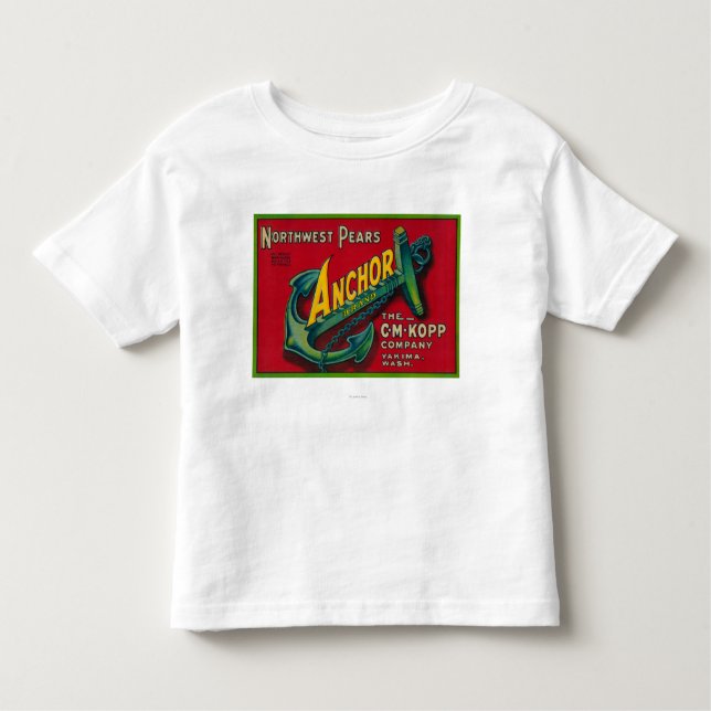Anchor Pear Crate LabelYakima, WA Toddler T-Shirt (Front)