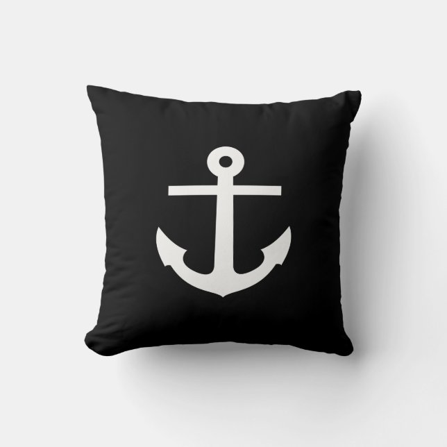 Anchor Pictogram Throw Pillow (Front)