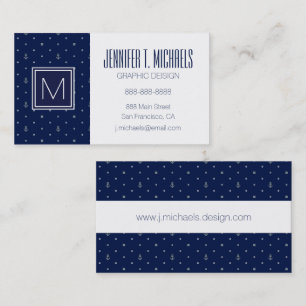 Anchor Polka Dots Pattern Business Card