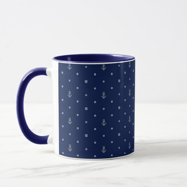Anchor Polka Dots Pattern Mug (Left)