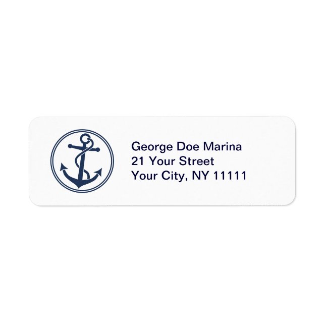 Anchor Return Address Label (Front)