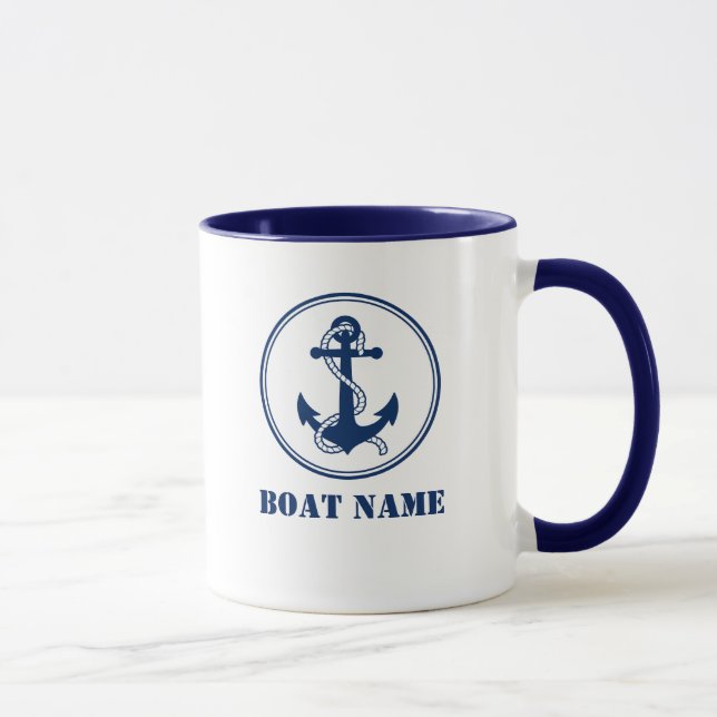 Anchor & Rope Add Boat Name Mug (Right)