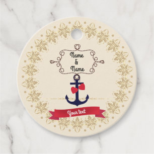 Anchor rope frame nautical naval sea voyage red ri favour tags