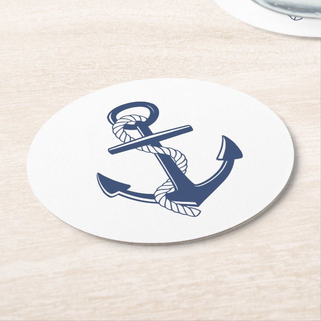 Anchor Round Paper Coaster (Angled)