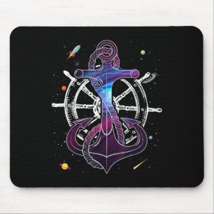 Anchor Sailing Ship Galaxy Sailboat For Sailors  Mouse Pad