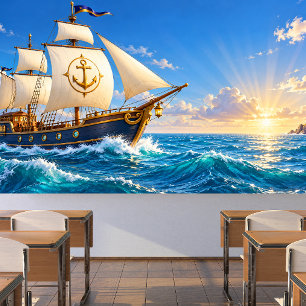 Anchor Sailing Ship Ocean Adventure Nautical Photo Banner