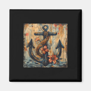 Anchor Sailor & Captain Sailing Motor Boat Des Magnet