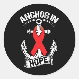 Anchor- Sickle Cell Anaemia Awareness Supporter Ri Classic Round Sticker